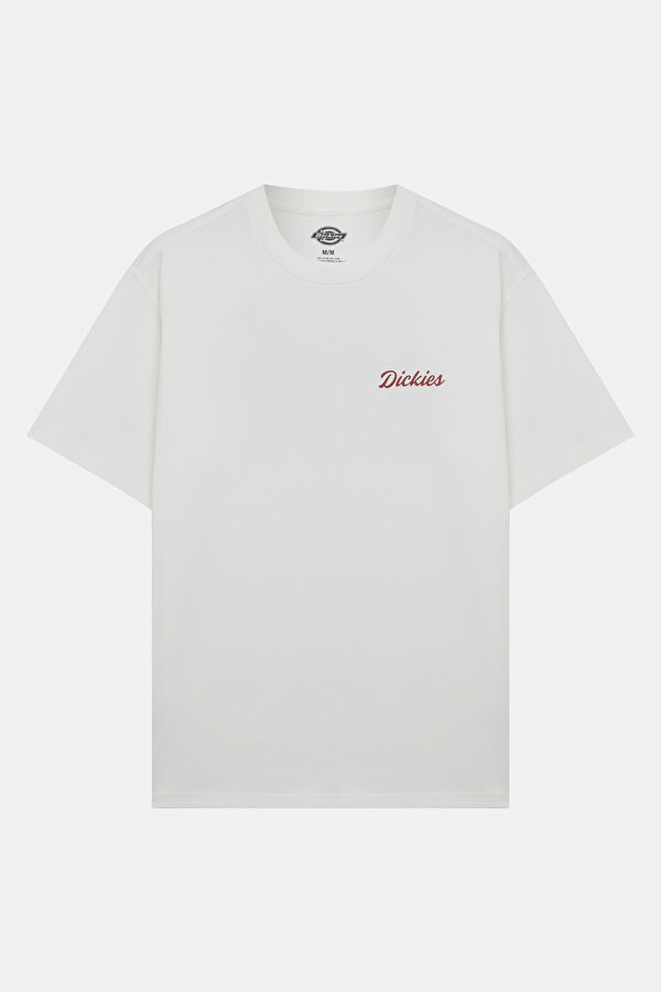 Relax Fit White Crew Neck Printed Men's T-Shirt