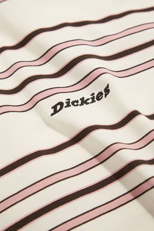 Relax Fit Cream Crew Neck Striped Men's T-Shirt 4