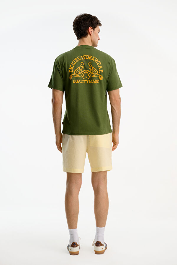 Relax Fit Khaki Crew Neck Printed Men's T-Shirt 2