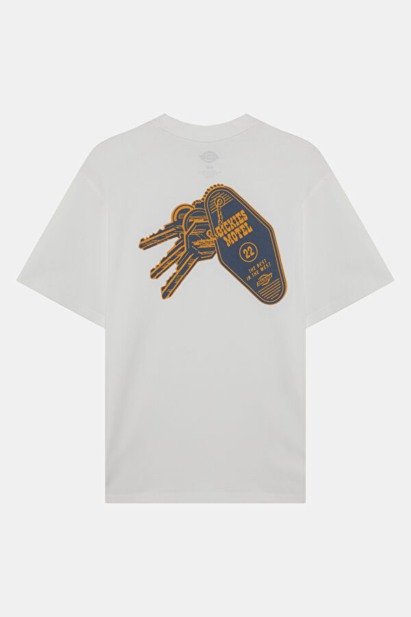 Relax Fit White Crew Neck Printed Men's T-Shirt 2
