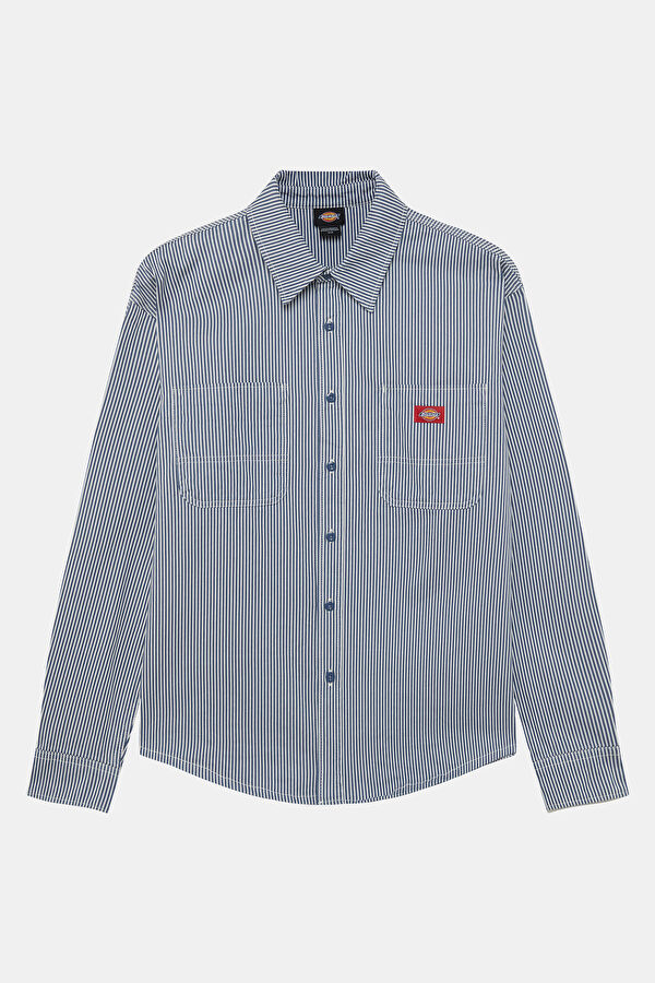 Relax Fit Blue Striped Men's Shirt 4