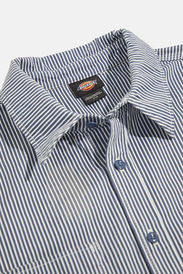 Relax Fit Blue Striped Men's Shirt 6