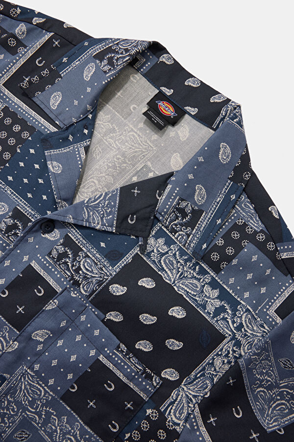 Relax Fit Blue Patterned Men's Shirt 6