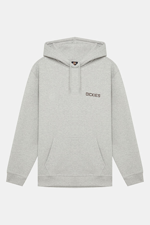 Gri Relax Kalıp Kapuşonlu Erkek Sweatshirt