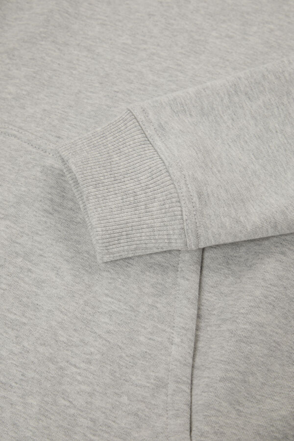 Gri Relax Kalıp Kapuşonlu Erkek Sweatshirt 4