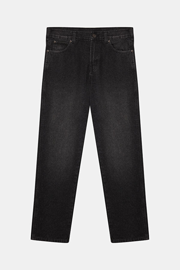 Relax Fit Black Wide Leg Men's Jeans