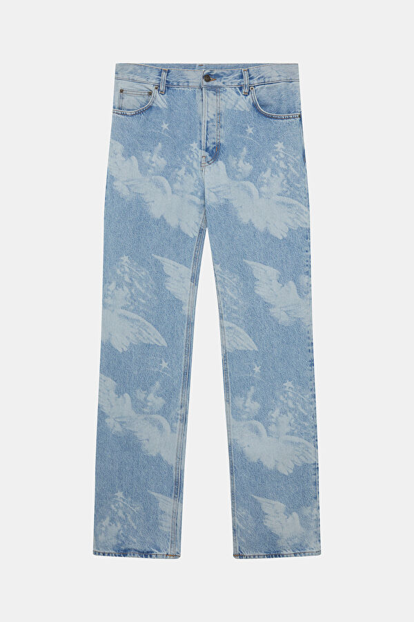 Relax Fit Light Blue Wide Leg Men's Jeans