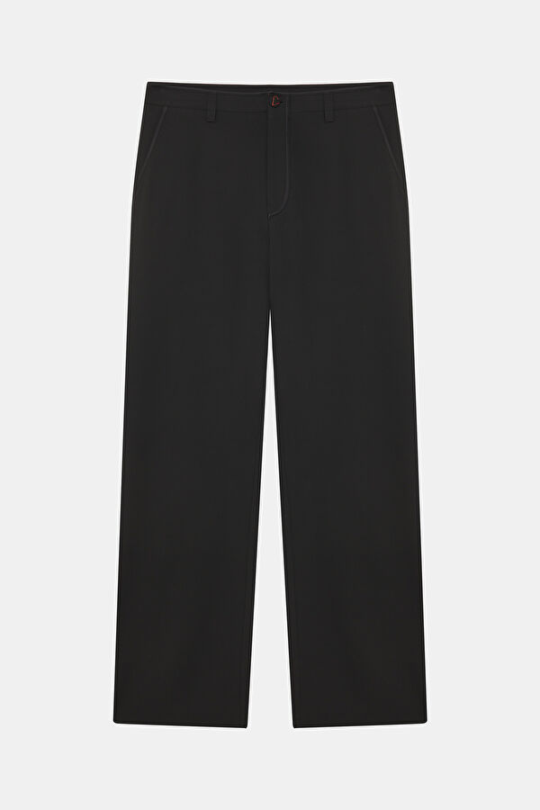 Relax Fit Black Wide Leg Men's Trousers
