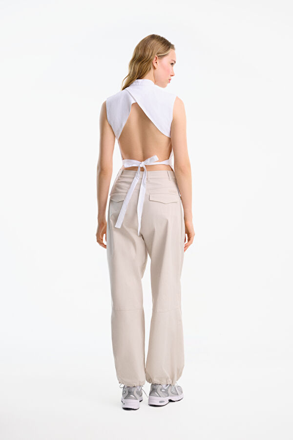 White Sleeveless Women's Blouse 2