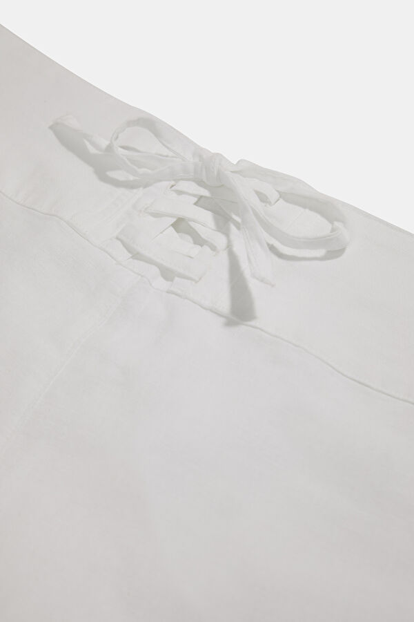 White Wide Leg Women's Pants 4