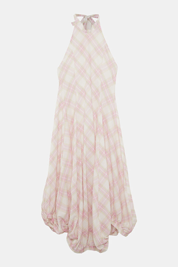 Pink Plaid Women's Dress 3