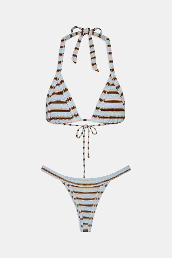 Light Blue Striped Bikini