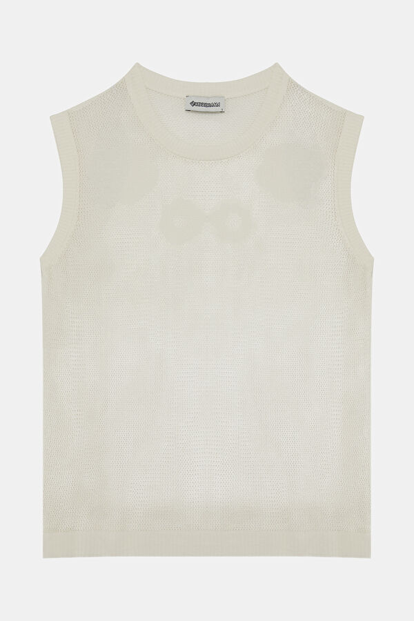 Ecru Sleeveless Women's Blouse