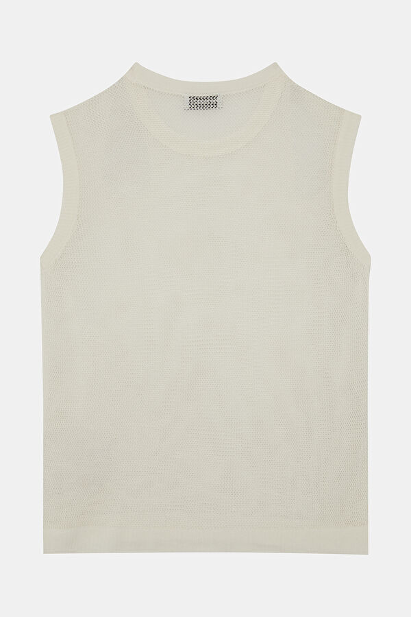 Ecru Sleeveless Women's Blouse 2