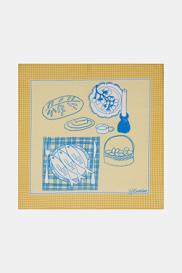 Yellow Patterned Scarf