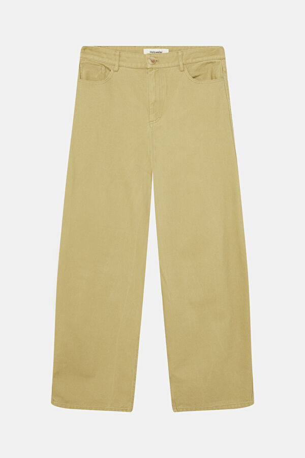 Khaki Wide Leg Women's Pants