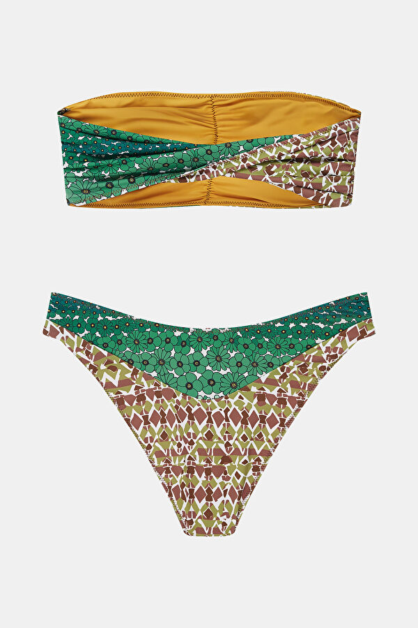 Mavi Desenli Bağlamalı Bikini 2