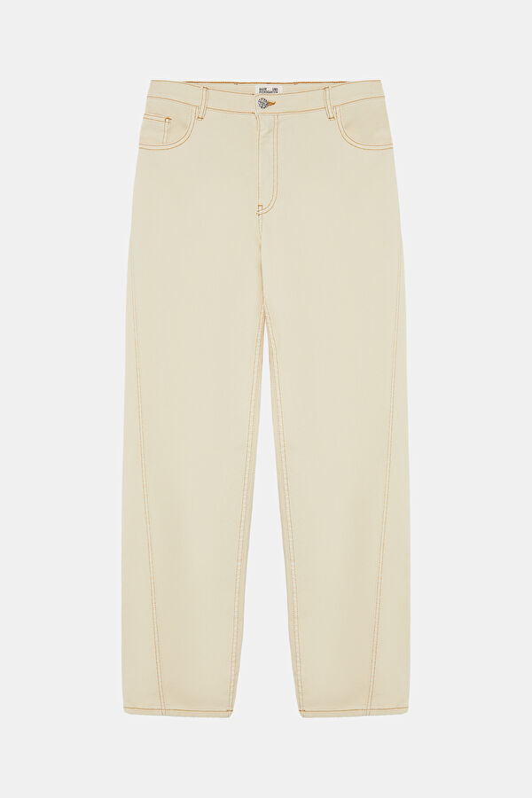 Krem Straight Kadın Pantolon