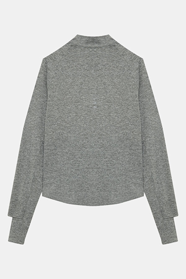Swift Gri Melanj V Yaka Kadın Sweatshirt 2