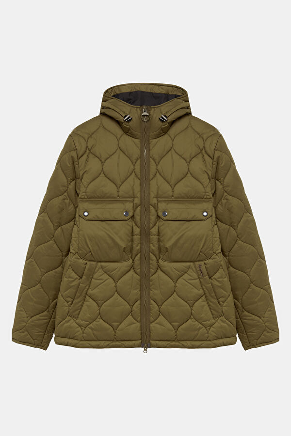 Re-Engineered Hooded Spey Quilted Green Zip-Up Men's Jacket