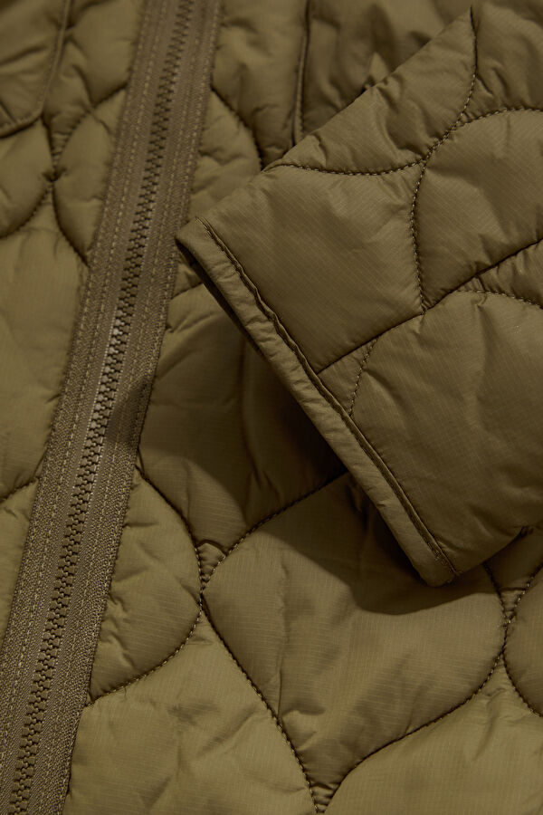 Re-Engineered Hooded Spey Quilted Green Zip-Up Men's Jacket 5