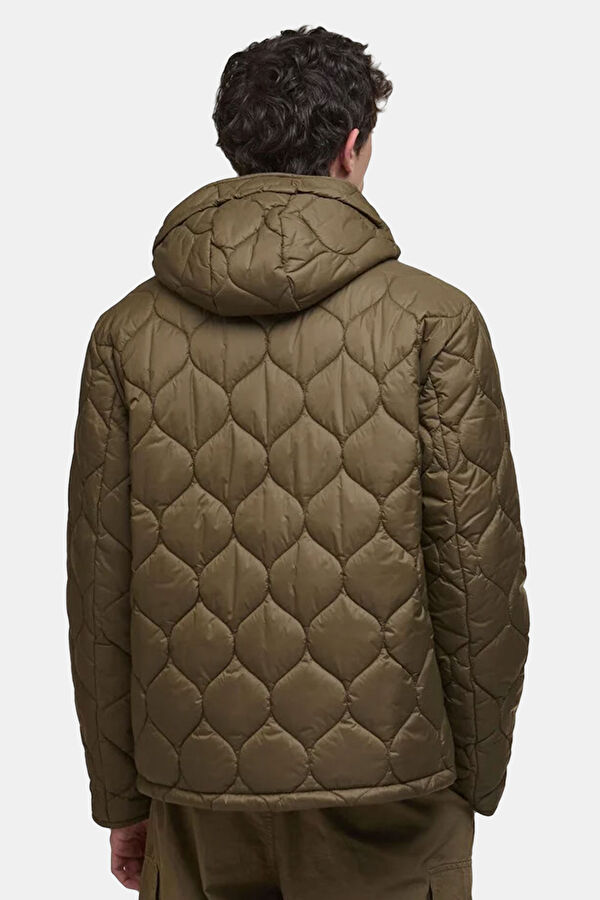 Re-Engineered Hooded Spey Quilted Green Zip-Up Men's Jacket 3