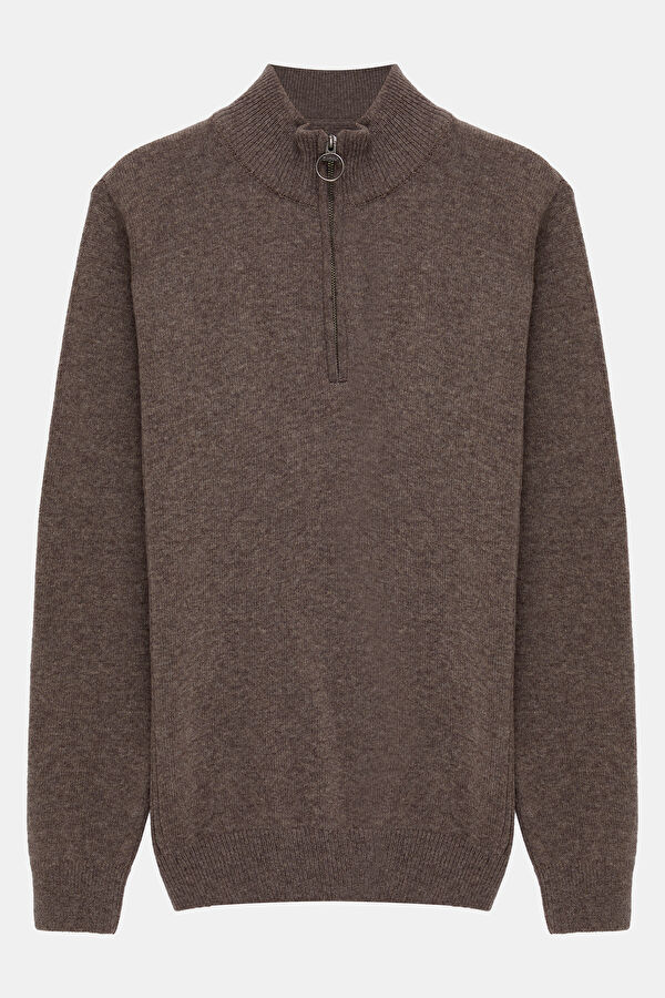 Holden Half Zip Knitted Grey Wool Sweater for Men