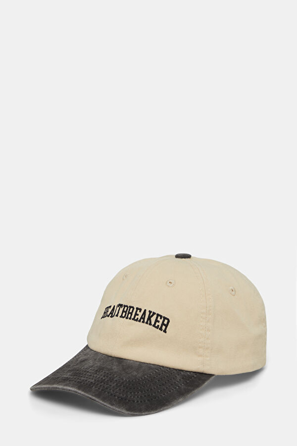Beige Embroidered Hat