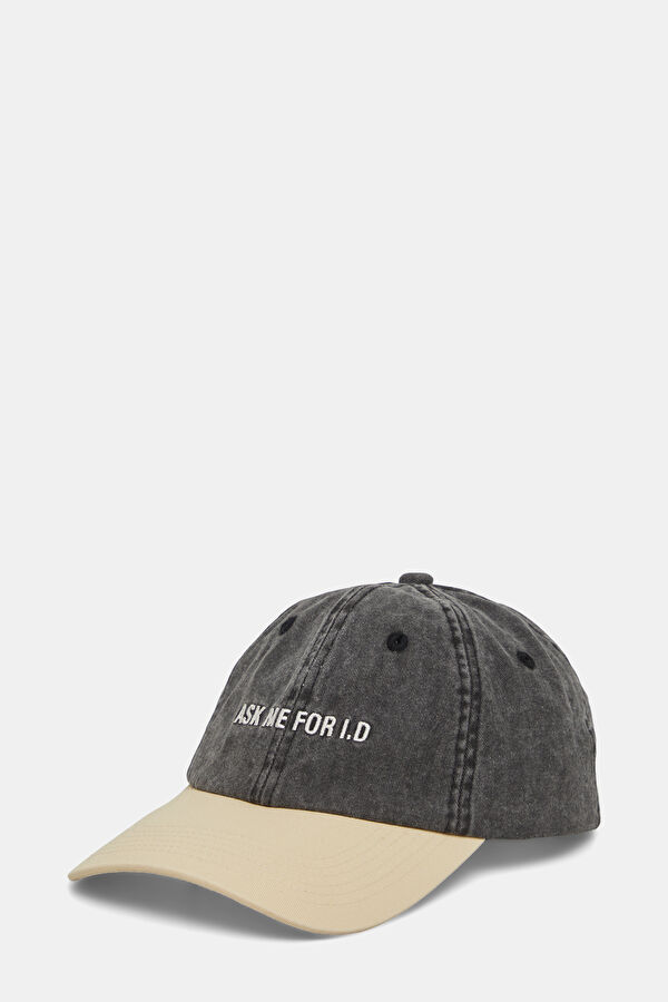 Black Embroidered Hat