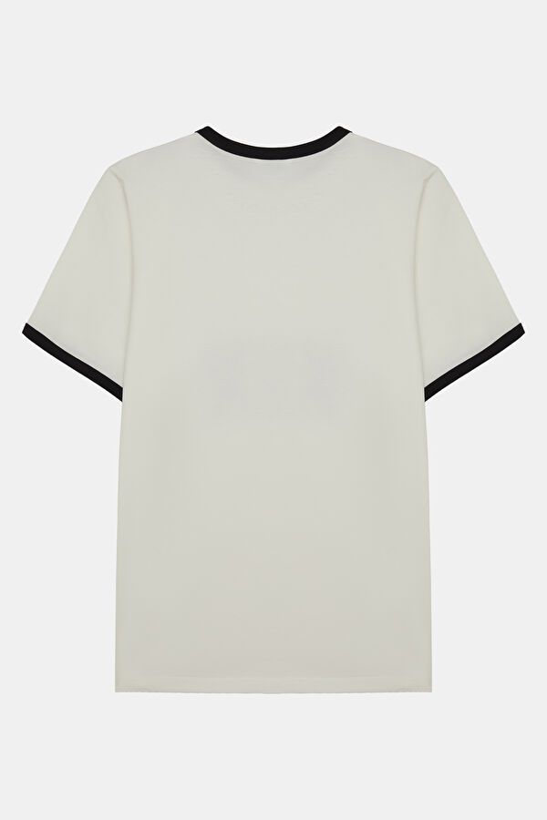 Relax Fit White Crew Neck Printed Men's T-Shirt 2