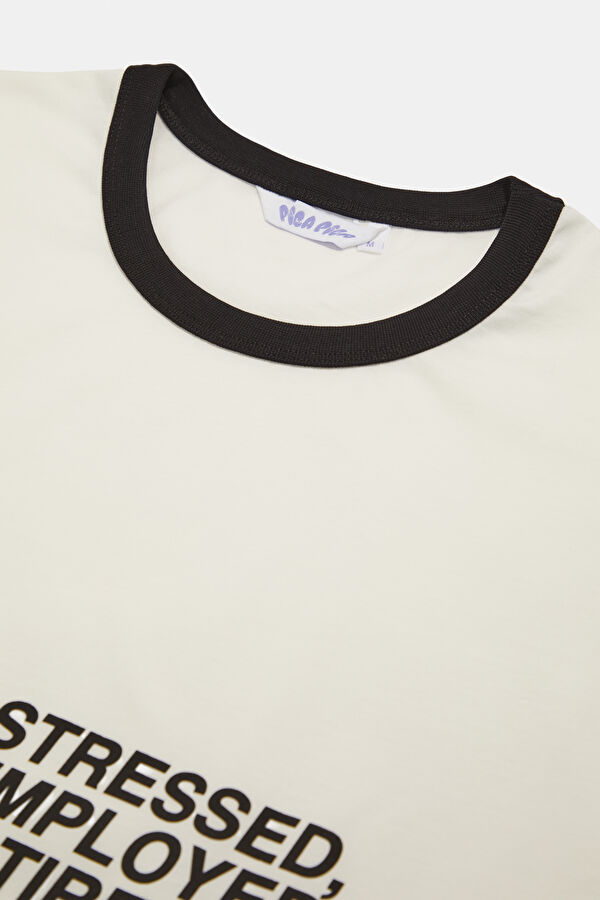 Relax Fit White Crew Neck Printed Men's T-Shirt 3