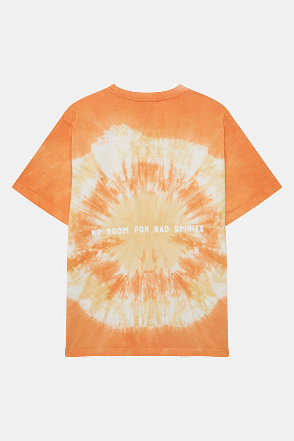 Relax Fit Orange Crew Neck Batik Men's T-Shirt 5