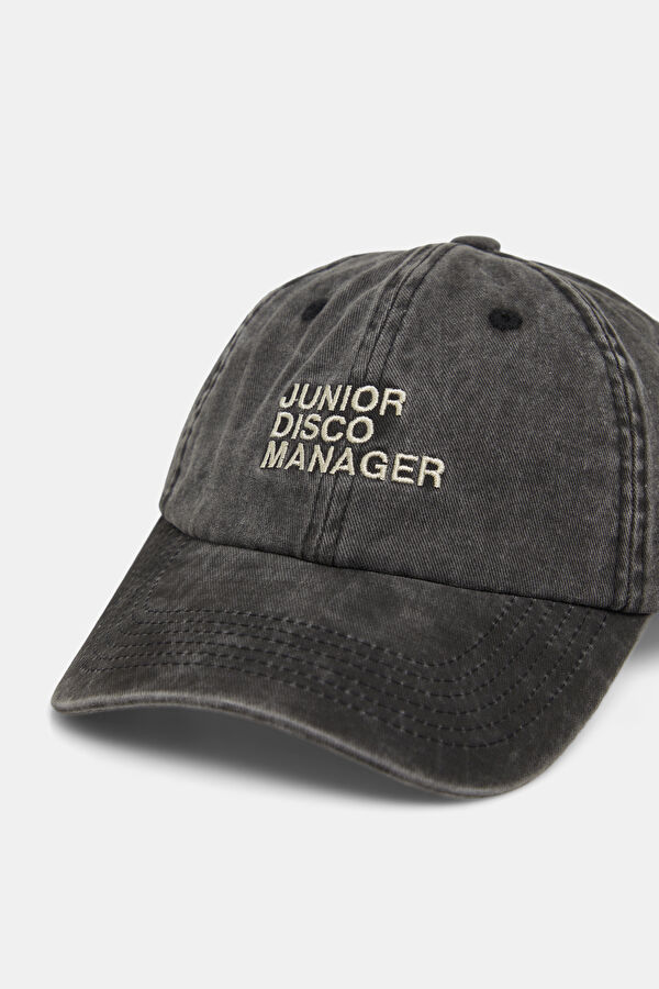 Black Embroidered Hat 3