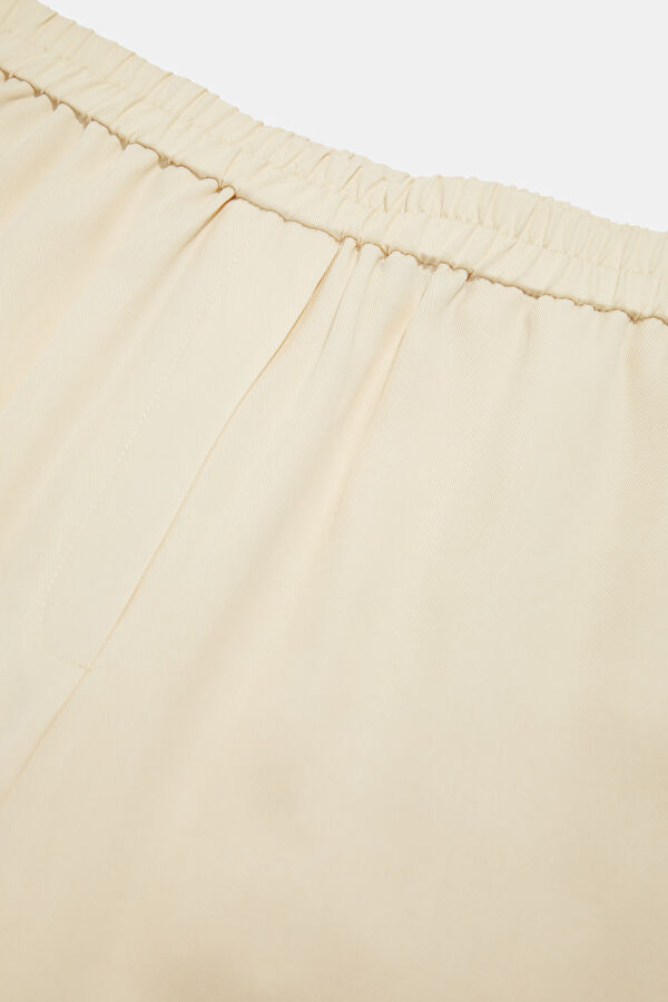 Relax Fit Beige Wide Leg Tencel Men's Sports Trousers 3
