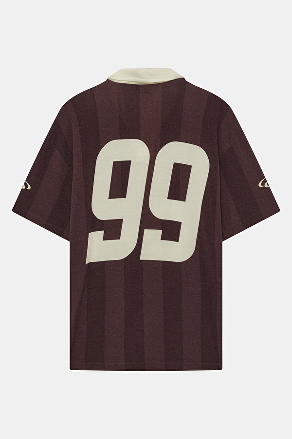 Relax Fit Brown Polo Neck Printed Men's T-Shirt 2