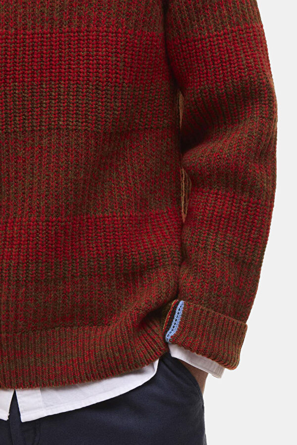 X Paul Smith Saddle Crew Neck Kırmızı Desenli Yün Kadın Kazak 5