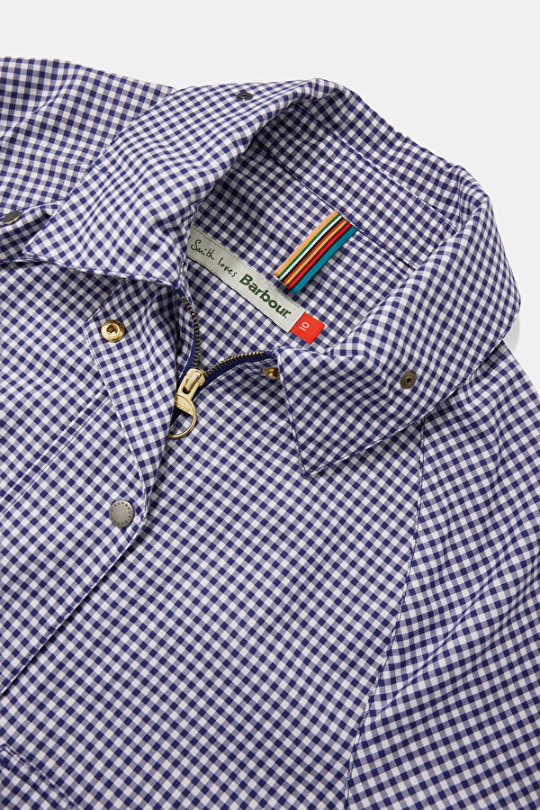 X Paul Smith Gingham Spey Casual Lacivert Kadın Mont 3