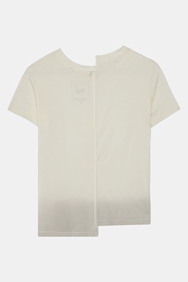 Beyaz V Yaka Kadın T-Shirt 2