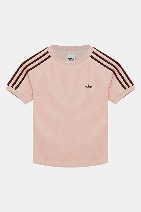 Açık Pembe Bisiklet Yaka Kadın T-Shirt