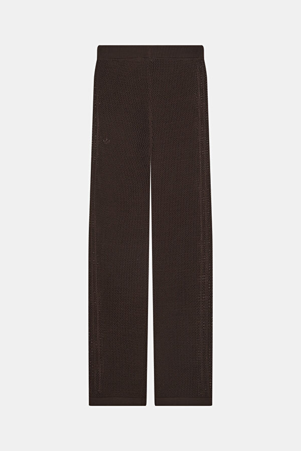 Kahve Wide Leg Spor Kadın Pantolon 2