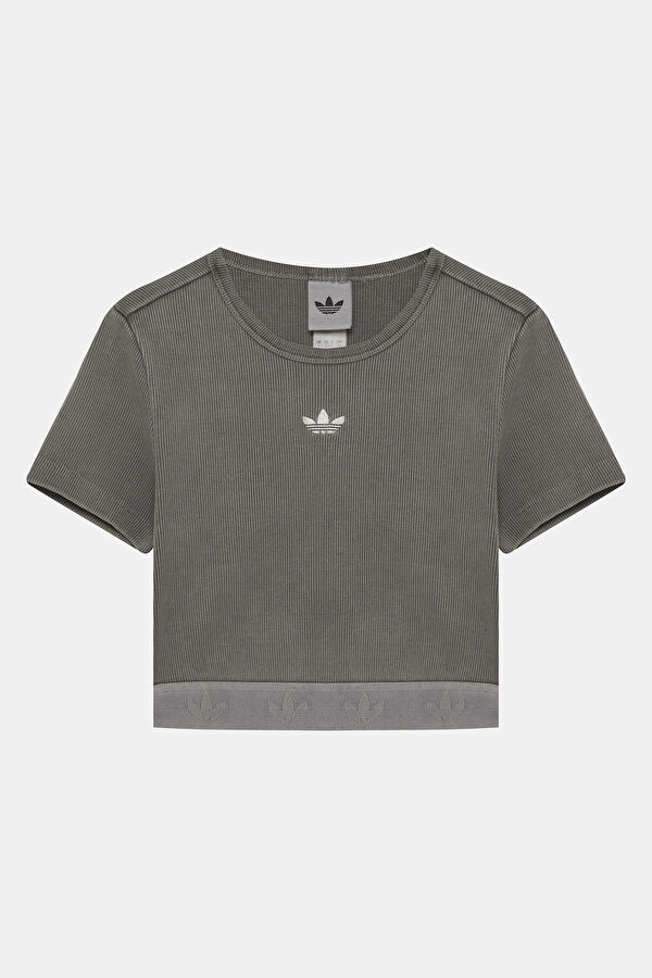 Gri O Yaka Kadın T-Shirt