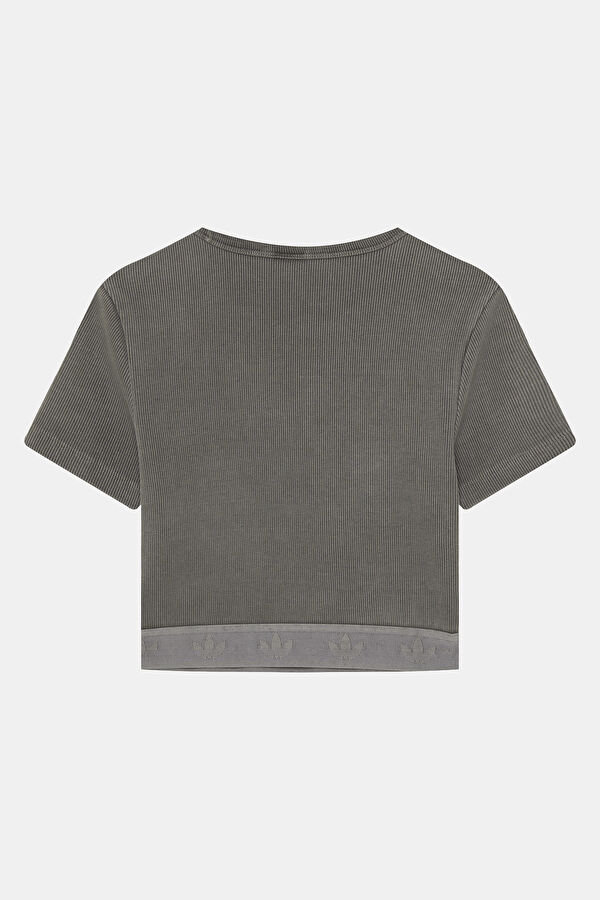 Gri O Yaka Kadın T-Shirt 2