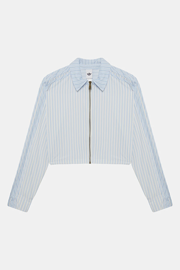 Light Blue High-Neck Women's Shirt