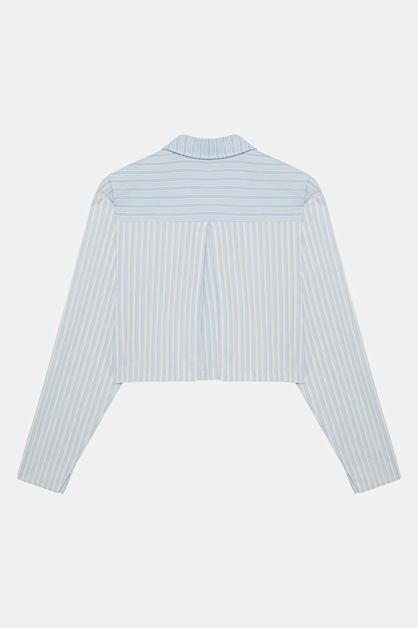 Light Blue High-Neck Women's Shirt 2
