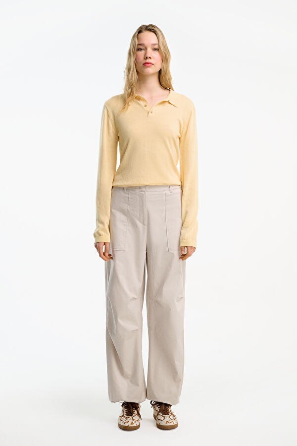 Grey Wide Leg Women's Sports Pants