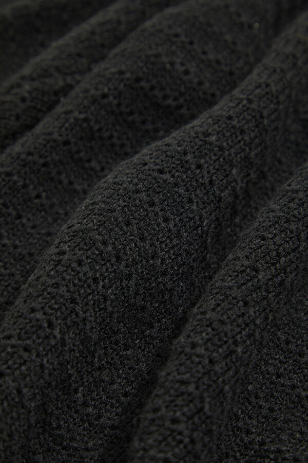 Black Knitted Wool Women's Sweater 4