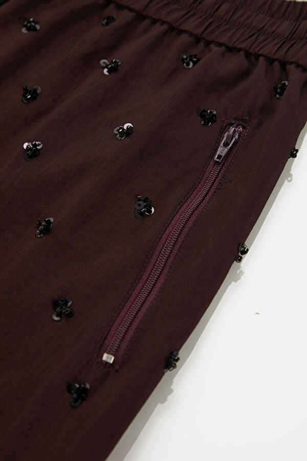 Bordo Regular Kadın Pantolon 7