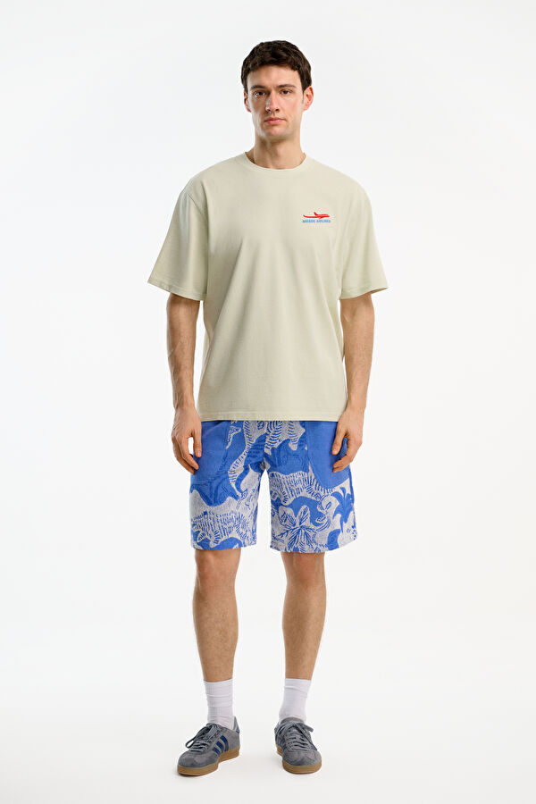 Blue Patterned Men's Shorts