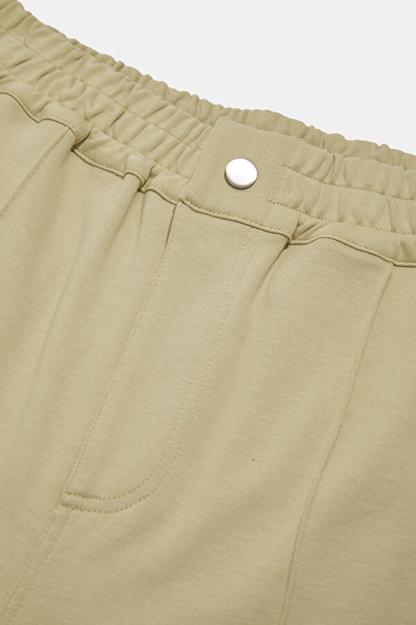 Relax Fit Beige Wide Leg Men's Trousers 3