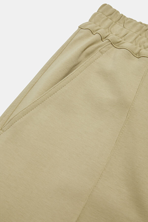 Relax Fit Beige Wide Leg Men's Trousers 4